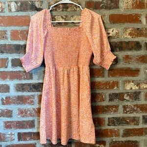 Goodthreads Women's Mini Dress - Orange Floral